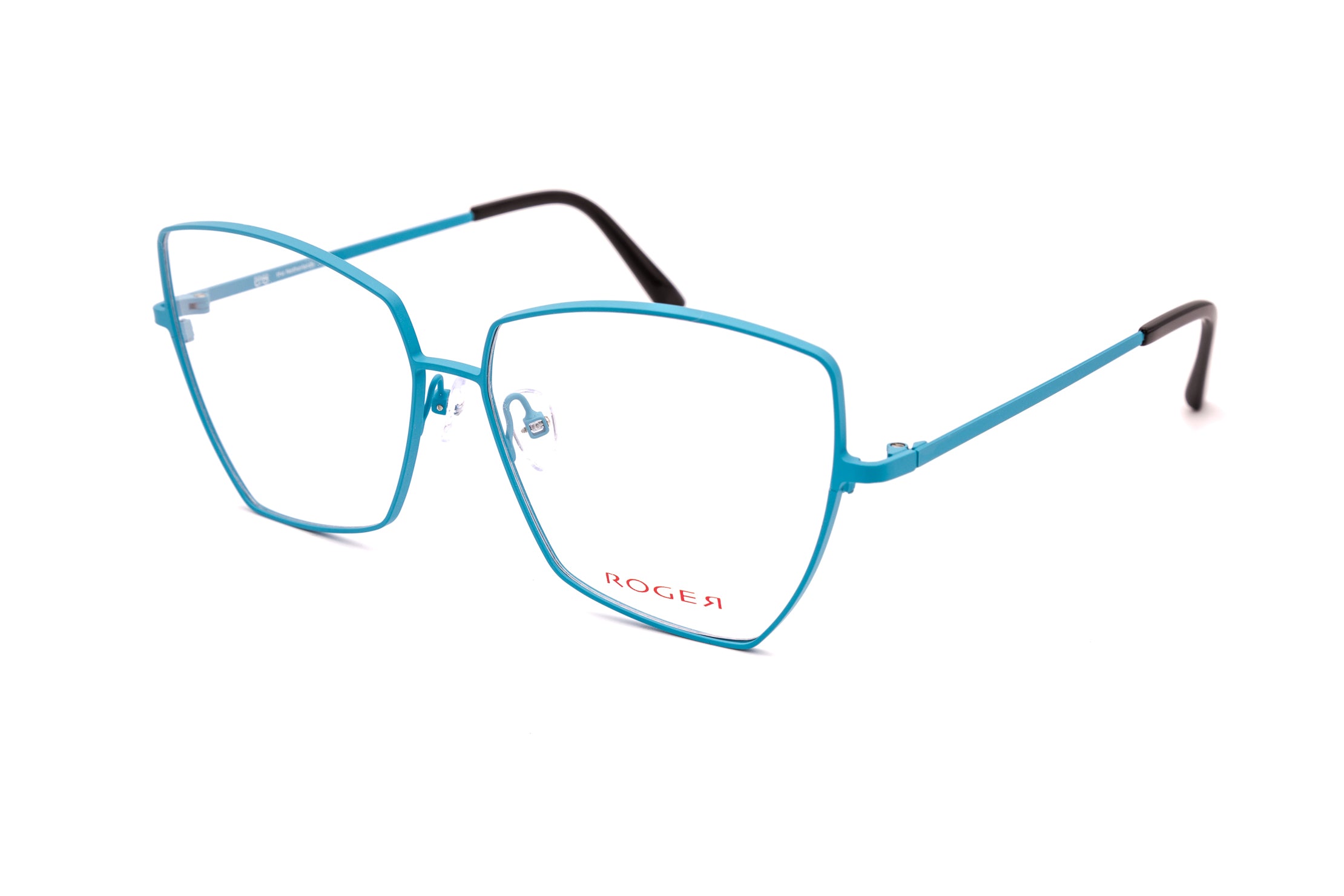 X Project xoxo square glasses in blue stainless steel, size 60-15-145mm, stylish and modern eyewear.