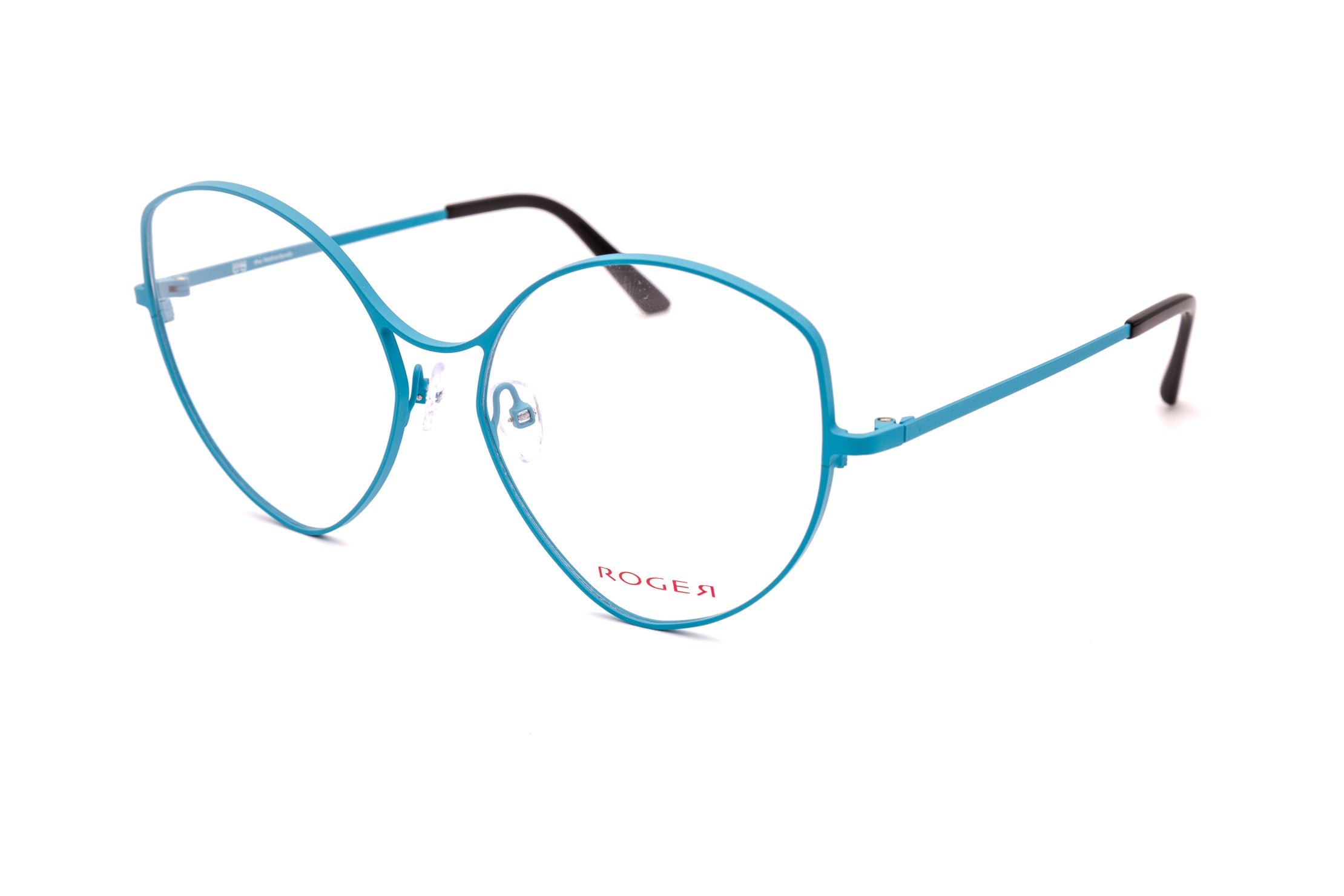 X Project Xplain stylish blue stainless steel glasses with oval shape, size 59-17-145mm.