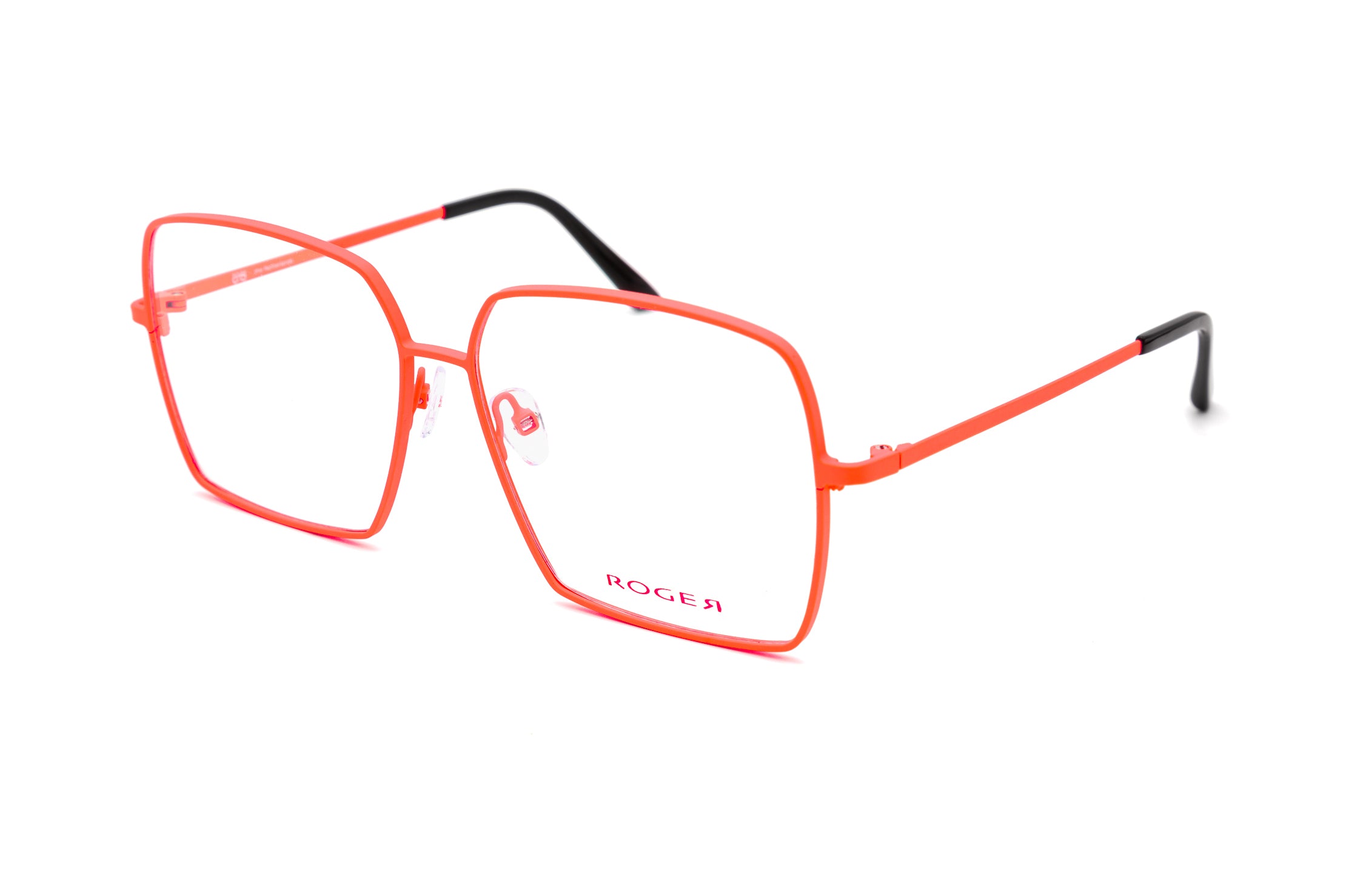 X Project Xray glasses in vibrant orange, stainless steel frame, square shape, stylish eyewear for a trendy look.
